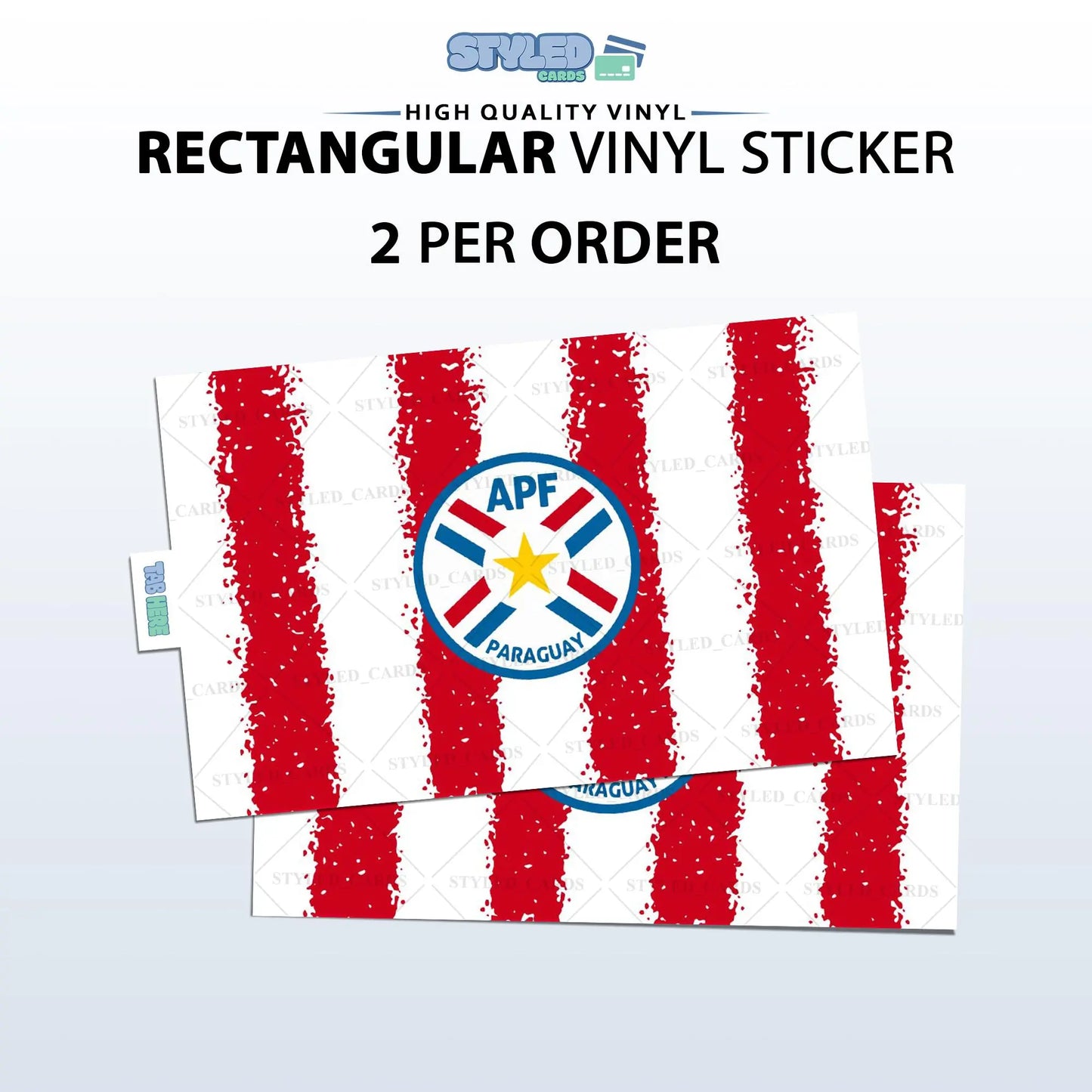 Soccer World Cup Rectangular Embossed Stickers Made with High Quality Vinyl