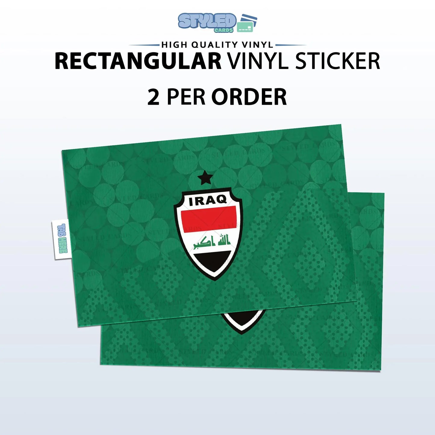 Soccer World Cup Rectangular Embossed Stickers Made with High Quality Vinyl