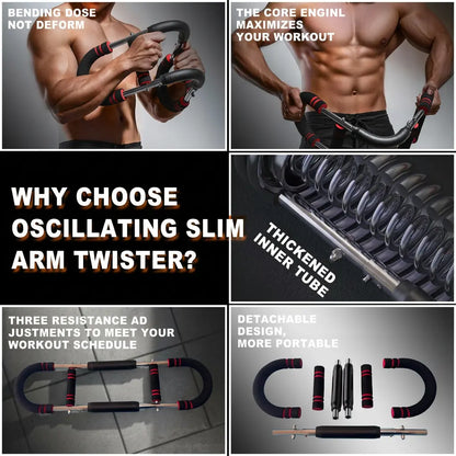 Twister Arm Trainer Adjustable Strength Bar for Chest & Arm Workout Portable Home Gym Equipment for Men Ideal for Upper Body Fitness