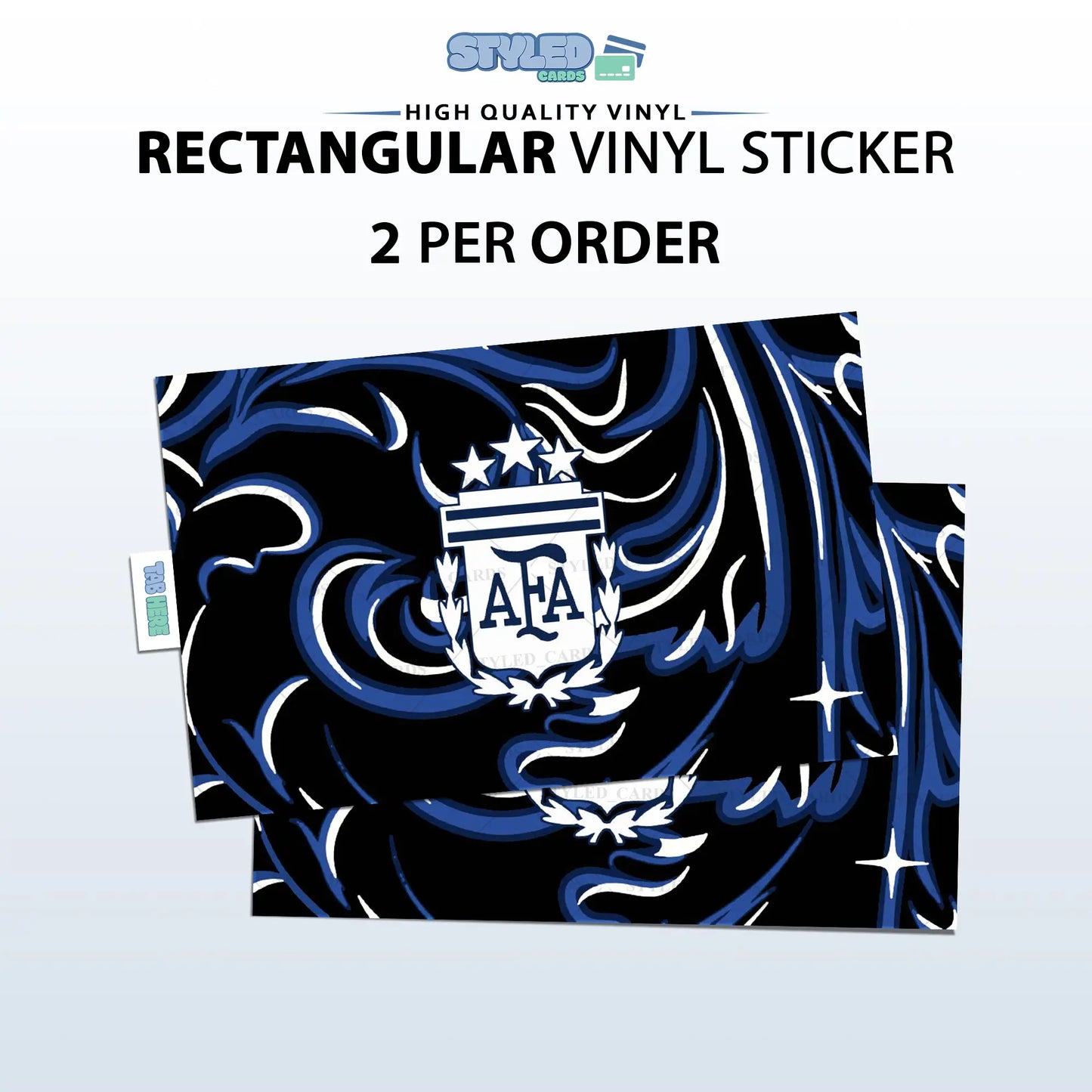 Soccer World Cup Rectangular Embossed Stickers Made with High Quality Vinyl