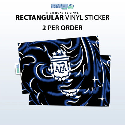 Soccer World Cup Rectangular Embossed Stickers Made with High Quality Vinyl