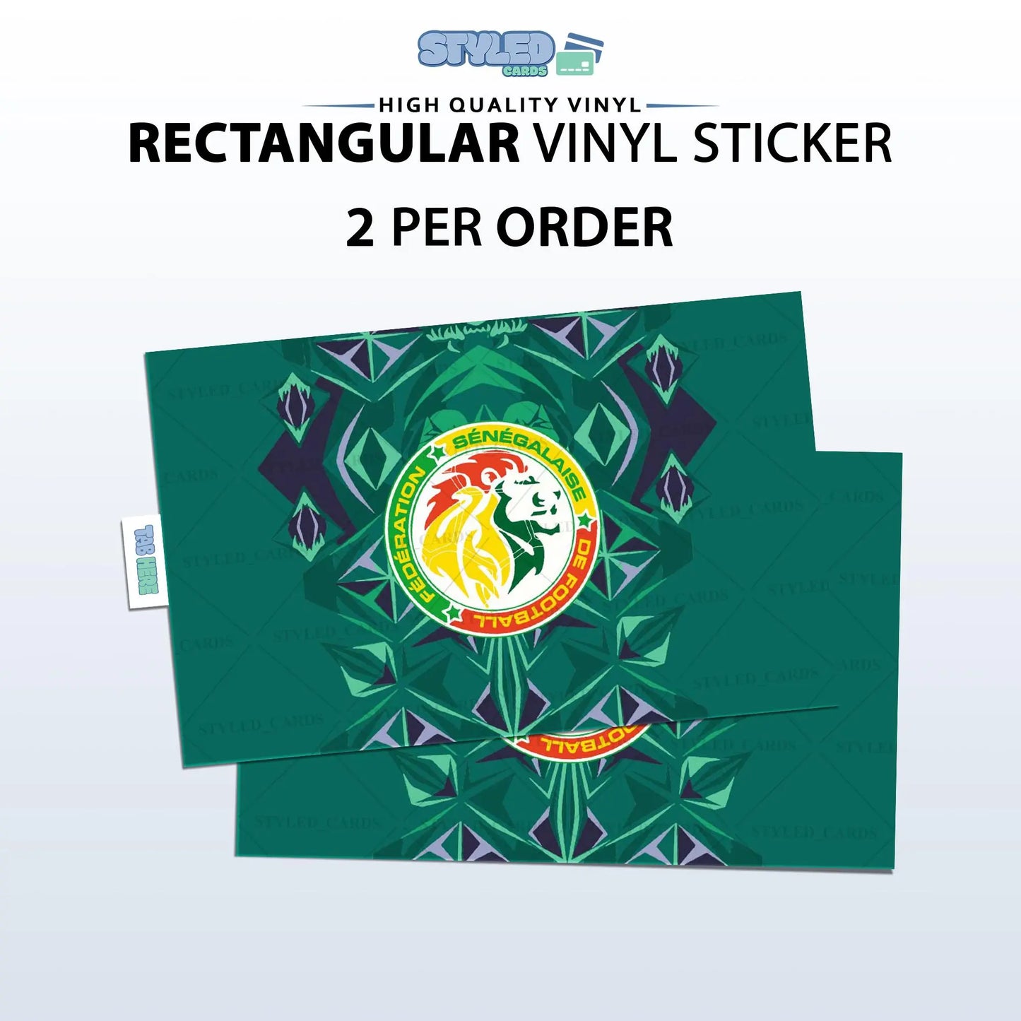 Soccer World Cup Rectangular Embossed Stickers Made with High Quality Vinyl