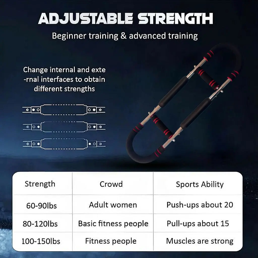 Twister Arm Trainer Adjustable Strength Bar for Chest & Arm Workout Portable Home Gym Equipment for Men Ideal for Upper Body Fitness