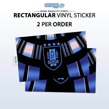 Soccer World Cup Rectangular Embossed Stickers Made with High Quality Vinyl