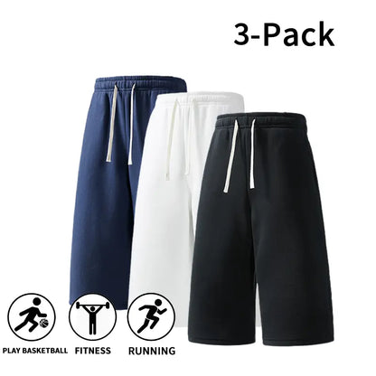 3-Pack Men’S Athletic Sweat Shorts – Elastic Drawstring Shorts for Basketball, Fitness & Running,Summer Vibe