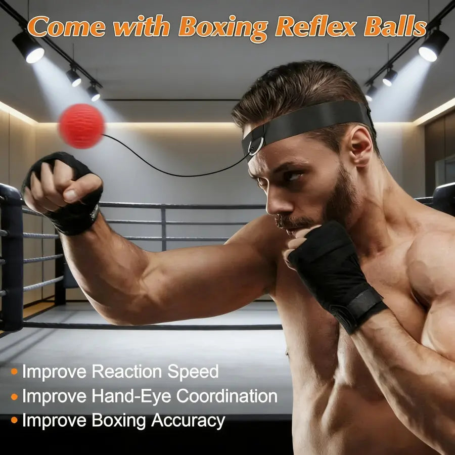 4FT Unfilled Microfiber Leather Hanging Punch Bag Set - Boxing Equipment for Teens Home Training, 12Oz Gloves, Reflex Ball, Multi-Layer Shock Absorption