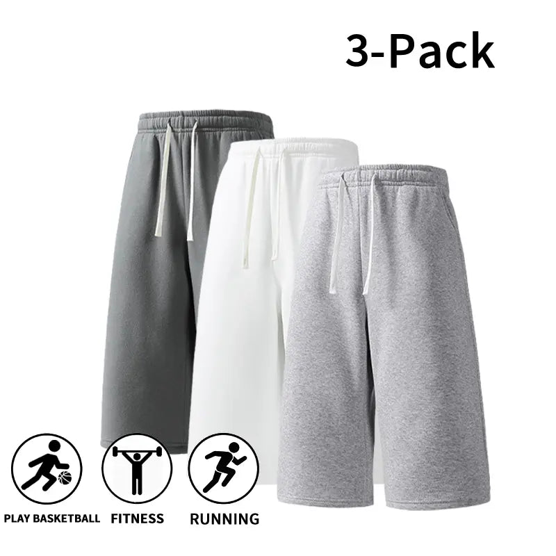 3-Pack Men’S Athletic Sweat Shorts – Elastic Drawstring Shorts for Basketball, Fitness & Running,Summer Vibe