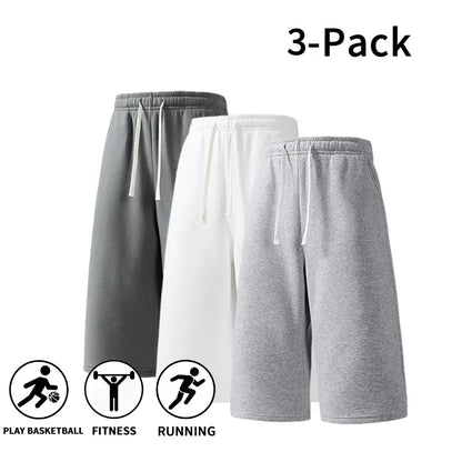 3-Pack Men’S Athletic Sweat Shorts – Elastic Drawstring Shorts for Basketball, Fitness & Running,Summer Vibe