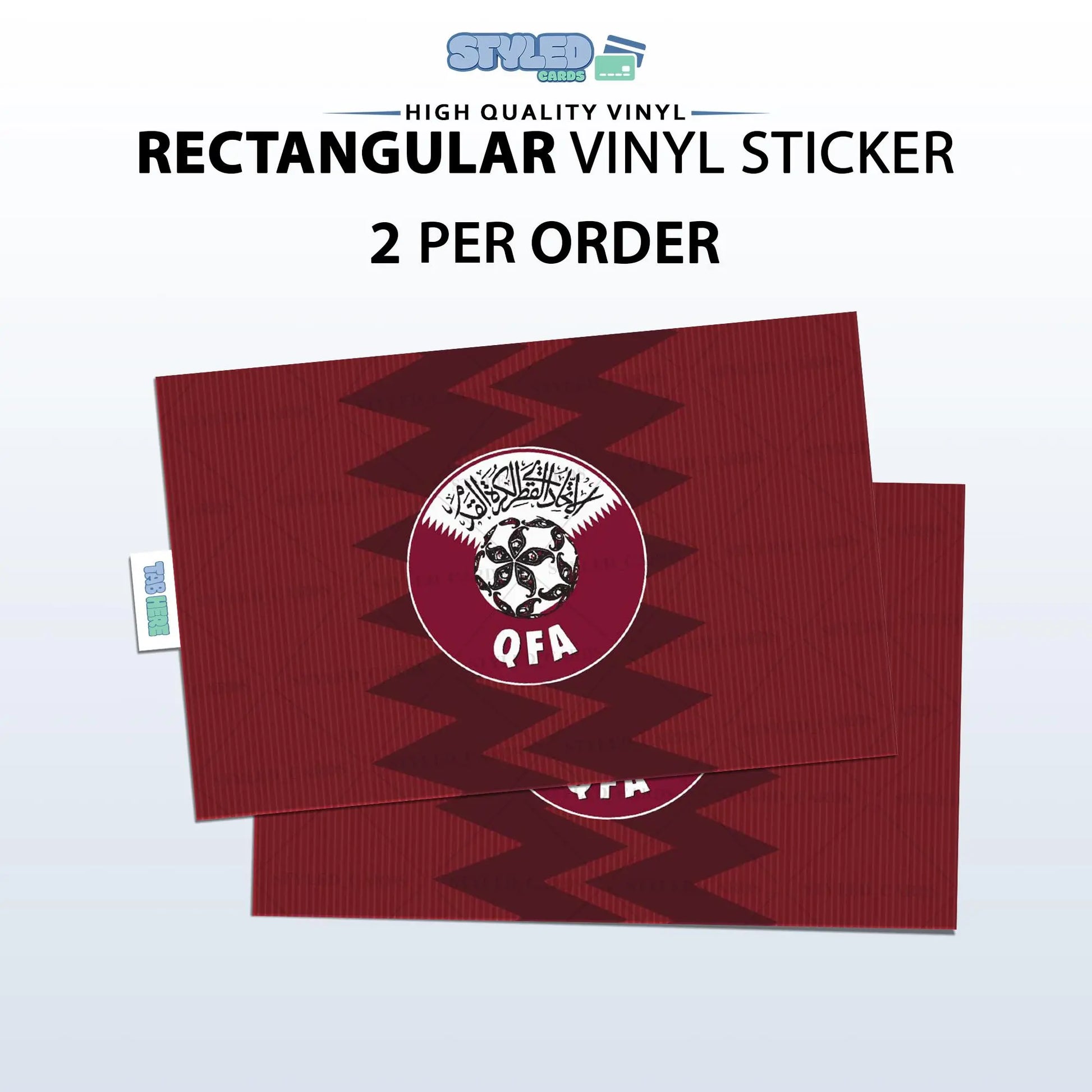 Soccer World Cup Rectangular Embossed Stickers Made with High Quality Vinyl