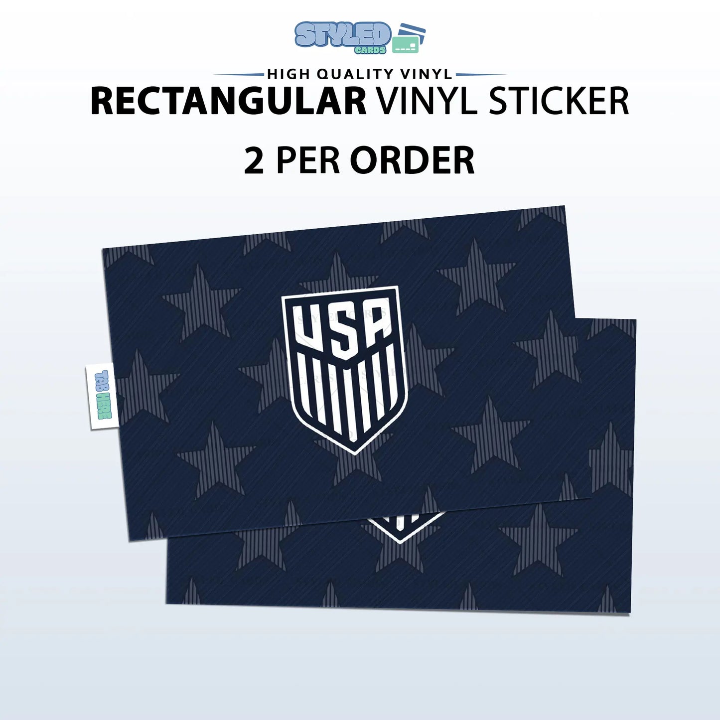 Soccer World Cup Rectangular Embossed Stickers Made with High Quality Vinyl