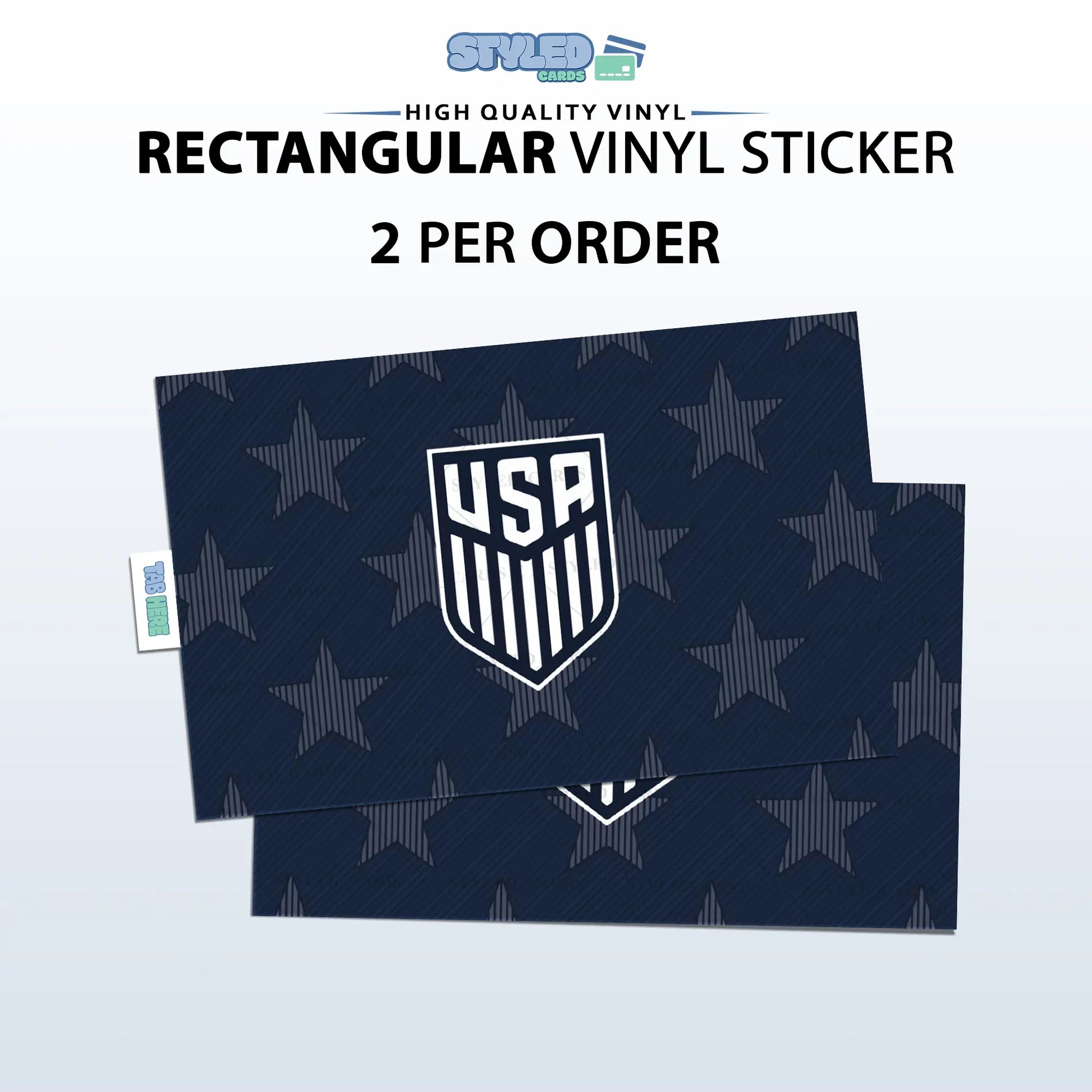 Soccer World Cup Rectangular Embossed Stickers Made with High Quality Vinyl