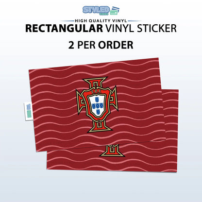 Soccer World Cup Rectangular Embossed Stickers Made with High Quality Vinyl