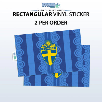 Soccer World Cup Rectangular Embossed Stickers Made with High Quality Vinyl