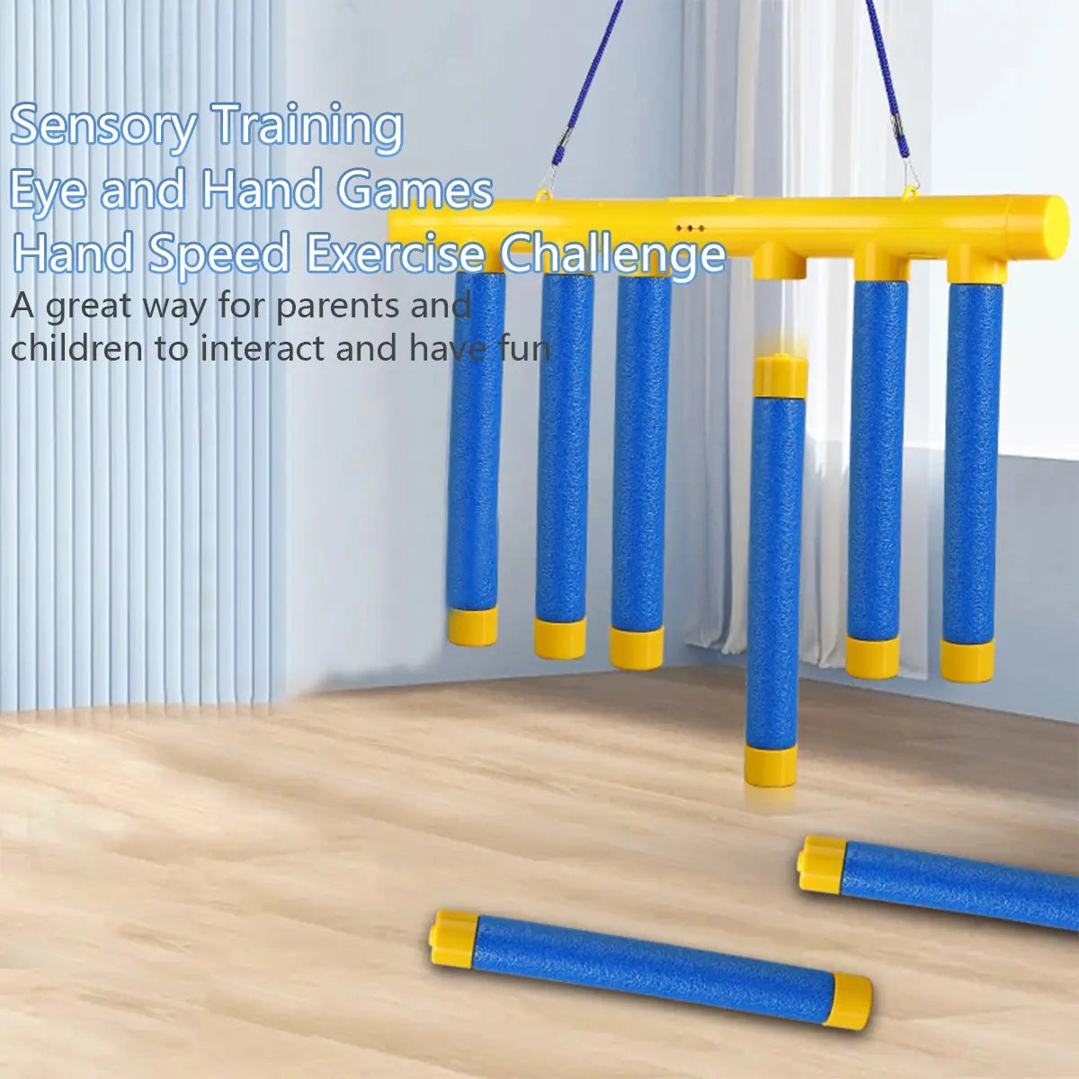 Reflex Challenge Game Toy - Family Fun Hand-Eye Coordination Training Toy with 3 Adjustable Speed Settings, Upgraded Remote Control and Catching Sticks, Family Fun Game, Toys
