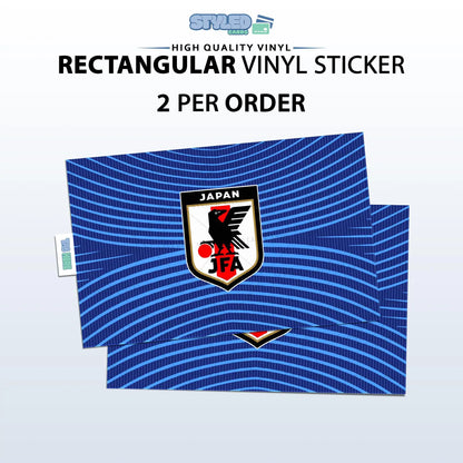 Soccer World Cup Rectangular Embossed Stickers Made with High Quality Vinyl