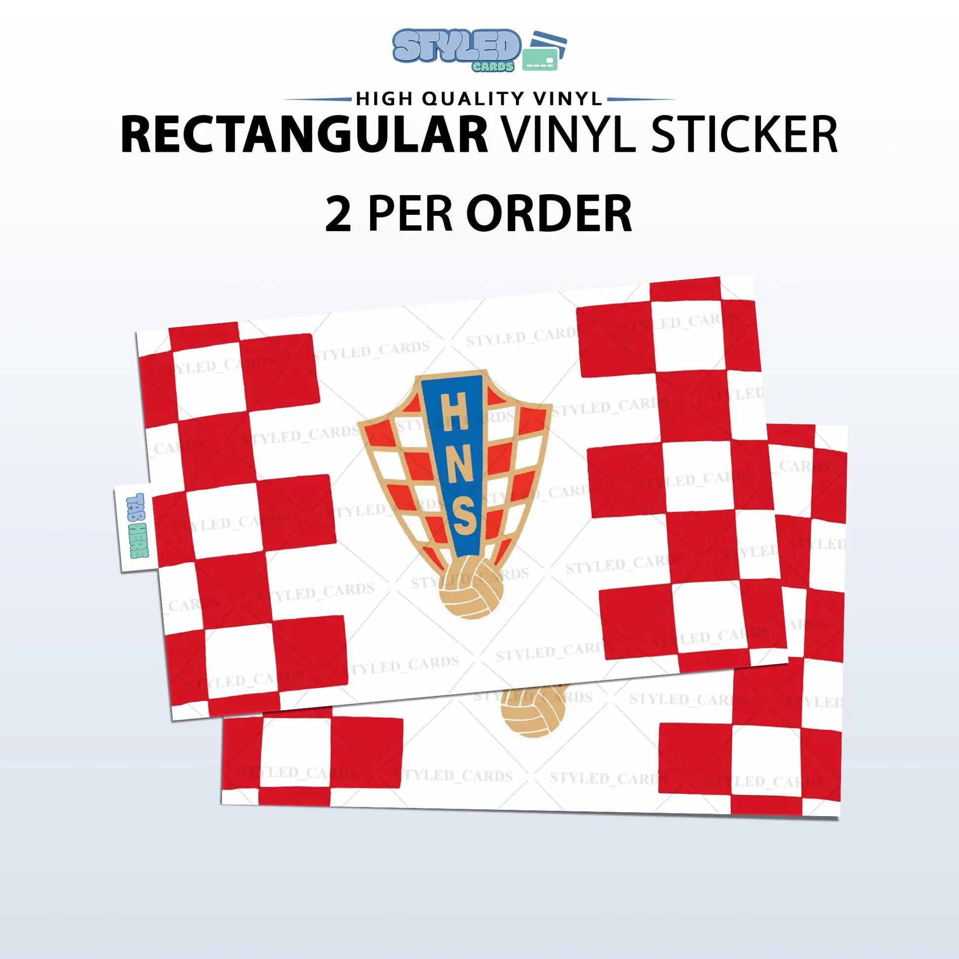 Soccer World Cup Rectangular Embossed Stickers Made with High Quality Vinyl