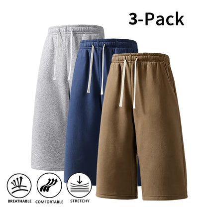 3-Pack Men’S Athletic Sweat Shorts – Elastic Drawstring Shorts for Basketball, Fitness & Running,Summer Vibe