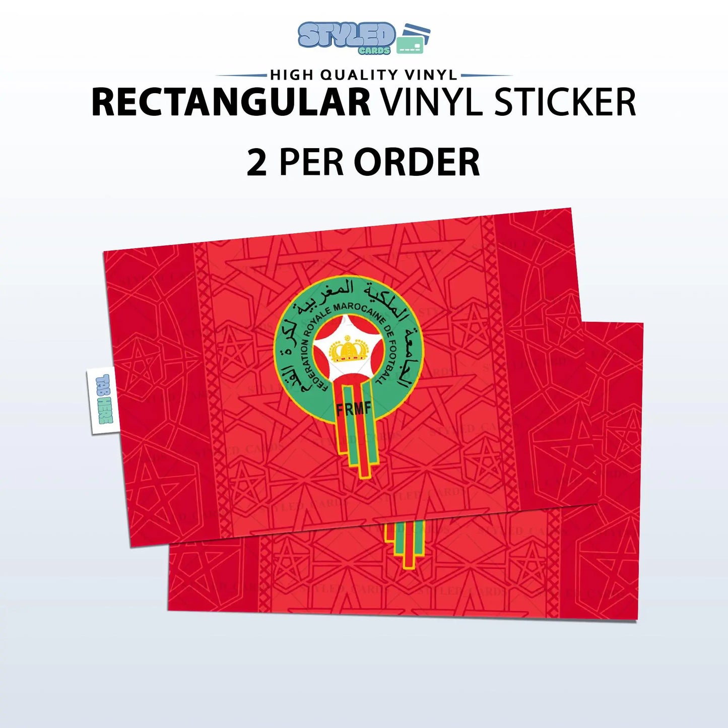 Soccer World Cup Rectangular Embossed Stickers Made with High Quality Vinyl