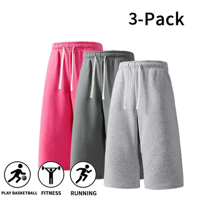 3-Pack Men’S Athletic Sweat Shorts – Elastic Drawstring Shorts for Basketball, Fitness & Running,Summer Vibe