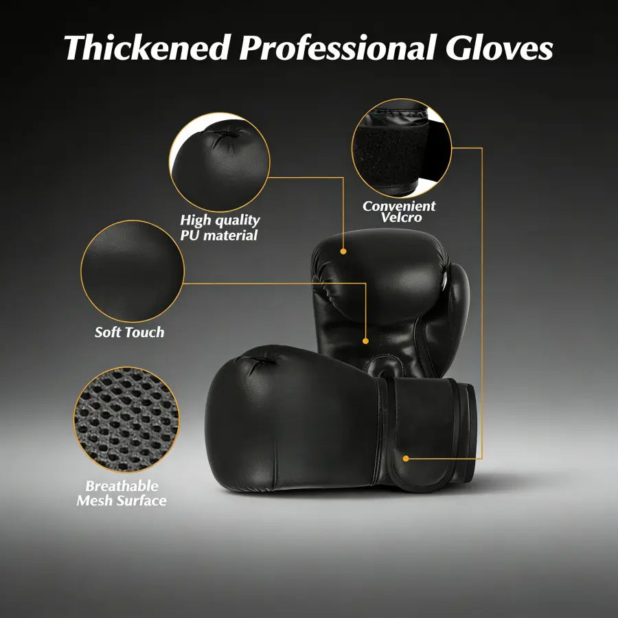 4FT Unfilled Microfiber Leather Hanging Punch Bag Set - Boxing Equipment for Teens Home Training, 12Oz Gloves, Reflex Ball, Multi-Layer Shock Absorption