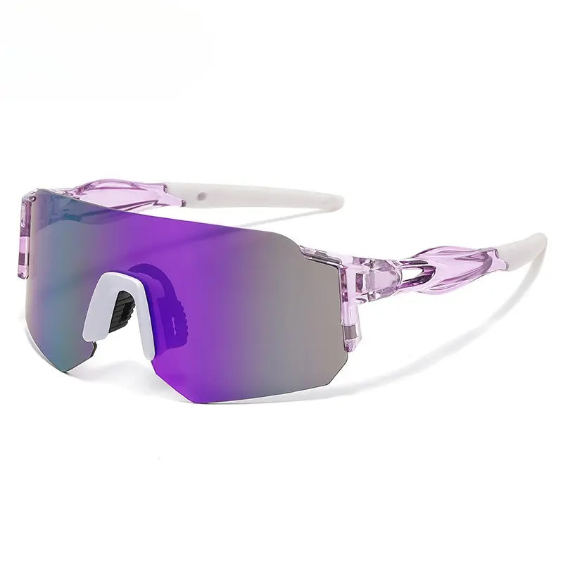 Wraparound Sports Eyeglasses with Colorful UV400 Lens, Windproof for Outdoor Cycling and Fishing