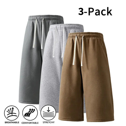3-Pack Men’S Athletic Sweat Shorts – Elastic Drawstring Shorts for Basketball, Fitness & Running,Summer Vibe