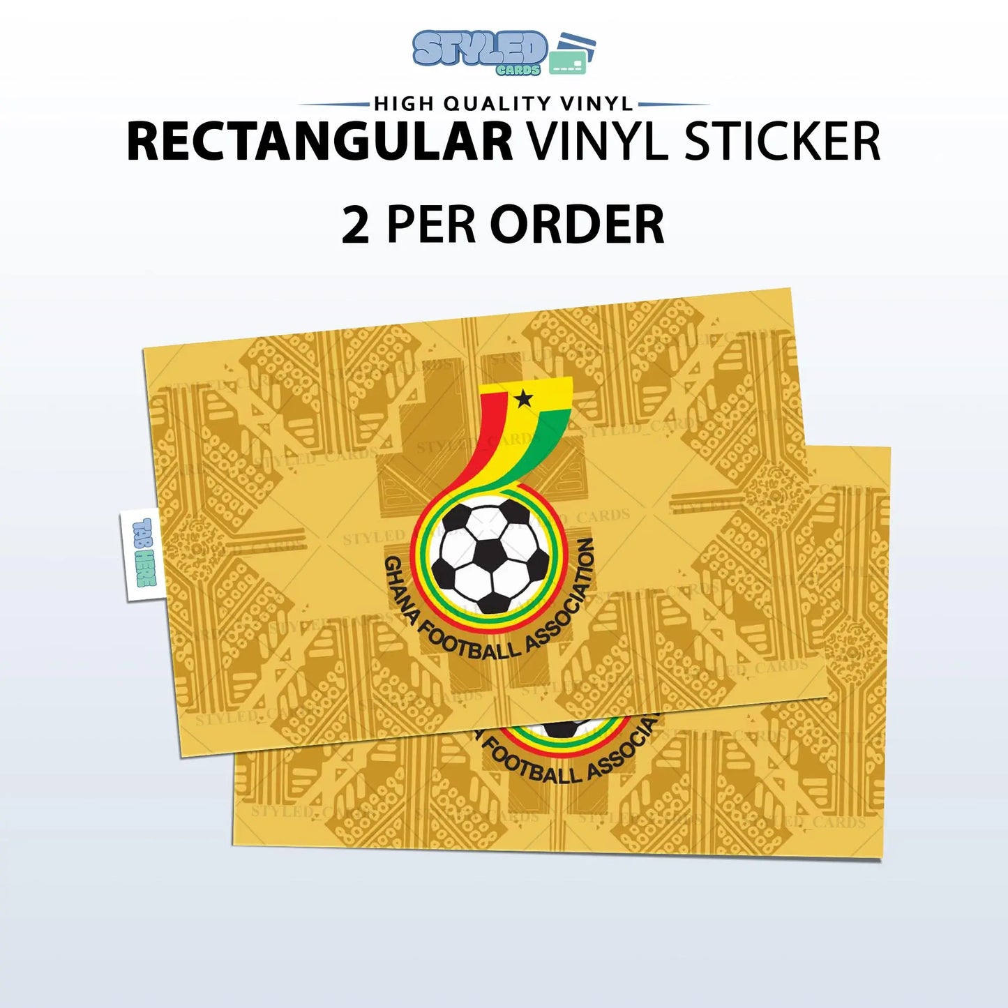 Soccer World Cup Rectangular Embossed Stickers Made with High Quality Vinyl