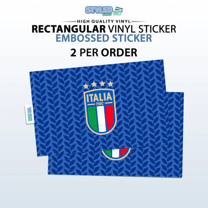Soccer World Cup Rectangular Embossed Stickers Made with High Quality Vinyl