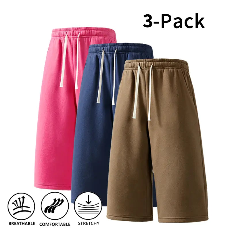 3-Pack Men’S Athletic Sweat Shorts – Elastic Drawstring Shorts for Basketball, Fitness & Running,Summer Vibe