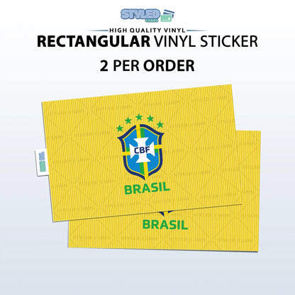 Soccer World Cup Rectangular Embossed Stickers Made with High Quality Vinyl