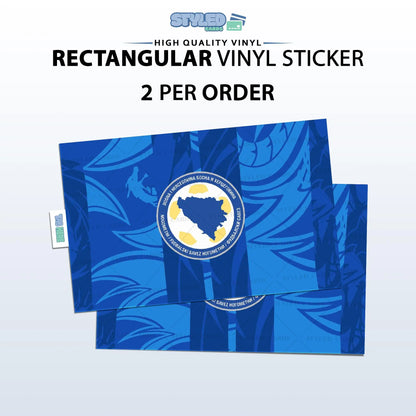 Soccer World Cup Rectangular Embossed Stickers Made with High Quality Vinyl