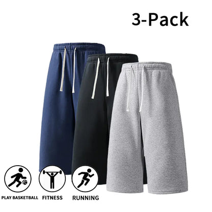 3-Pack Men’S Athletic Sweat Shorts – Elastic Drawstring Shorts for Basketball, Fitness & Running,Summer Vibe