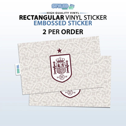 Soccer World Cup Rectangular Embossed Stickers Made with High Quality Vinyl