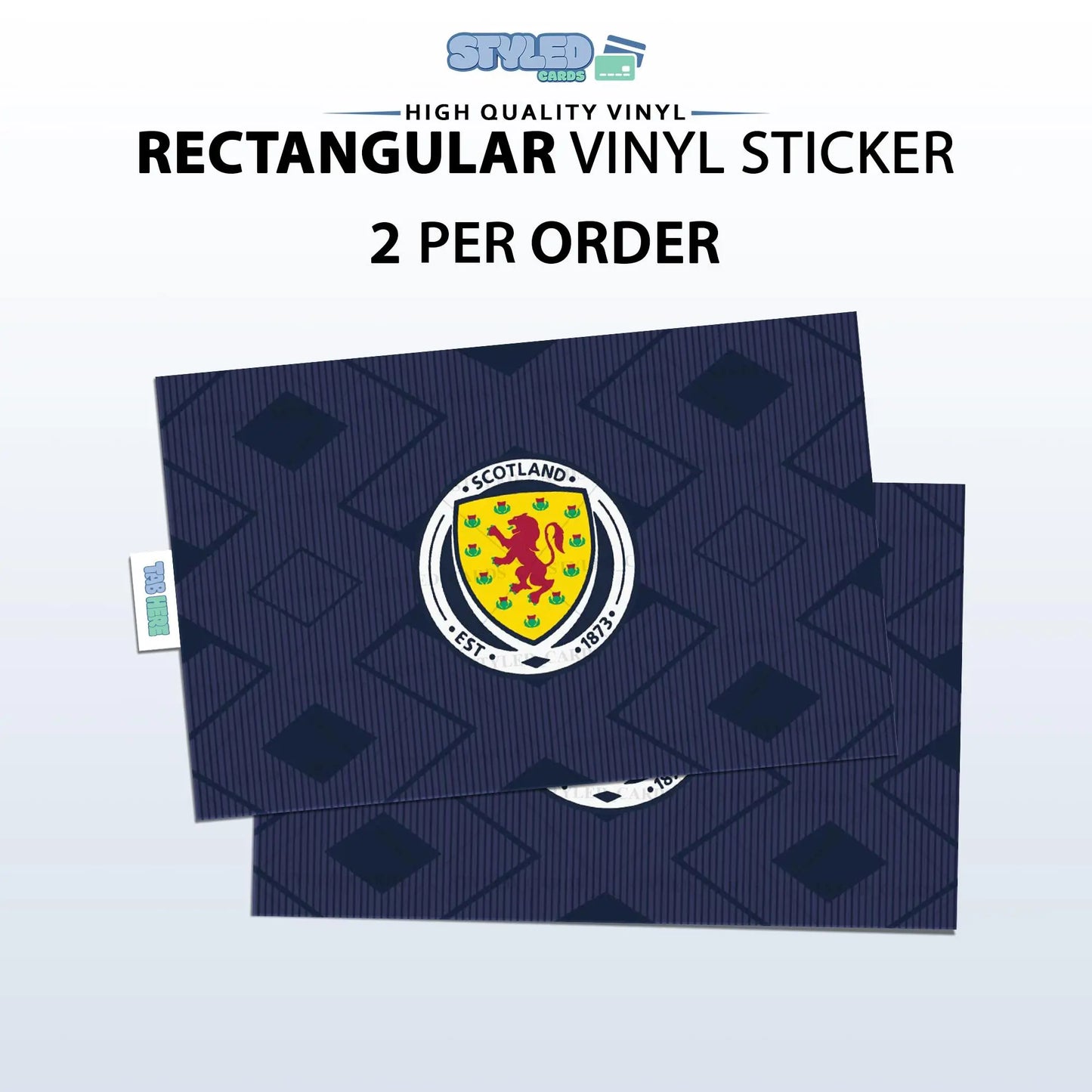 Soccer World Cup Rectangular Embossed Stickers Made with High Quality Vinyl