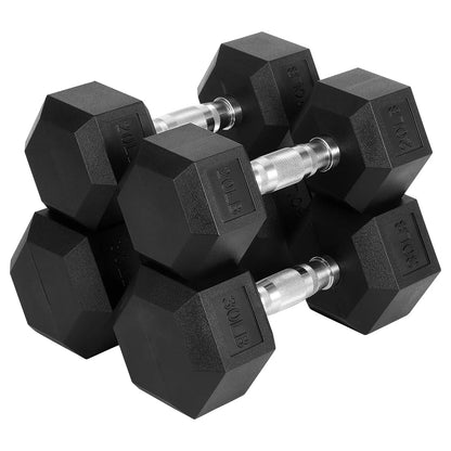 High-Quality Hex Dumbbell Set – 100 Lbs Free Weights – Rubber & PEV Coated, Non-Slip Anti-Roll Handles, Hand Weights for Strength Training, Home Gym Exercise Equipment for Men & Women