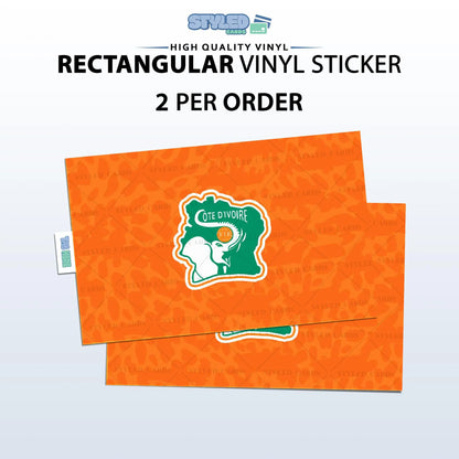 Soccer World Cup Rectangular Embossed Stickers Made with High Quality Vinyl