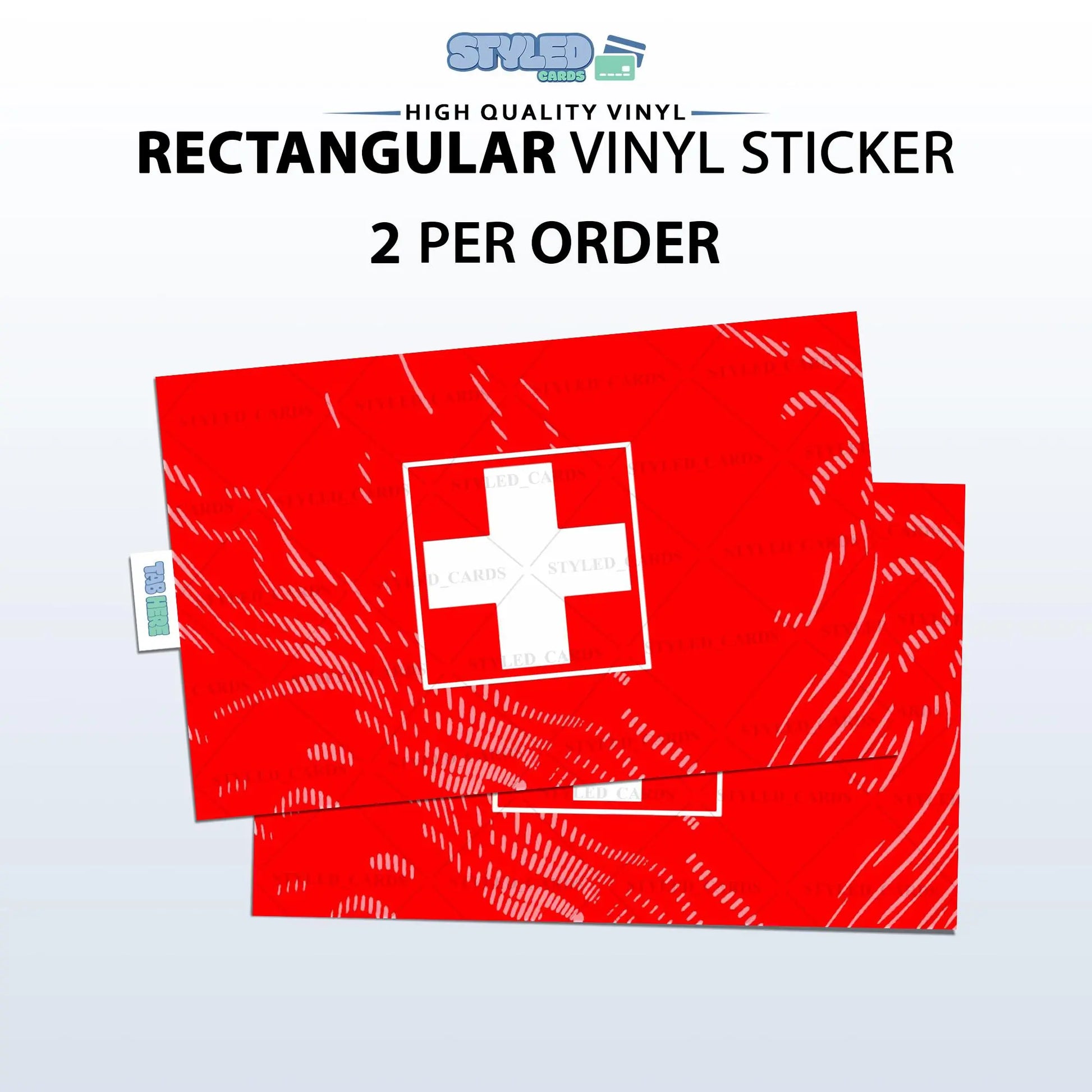 Soccer World Cup Rectangular Embossed Stickers Made with High Quality Vinyl