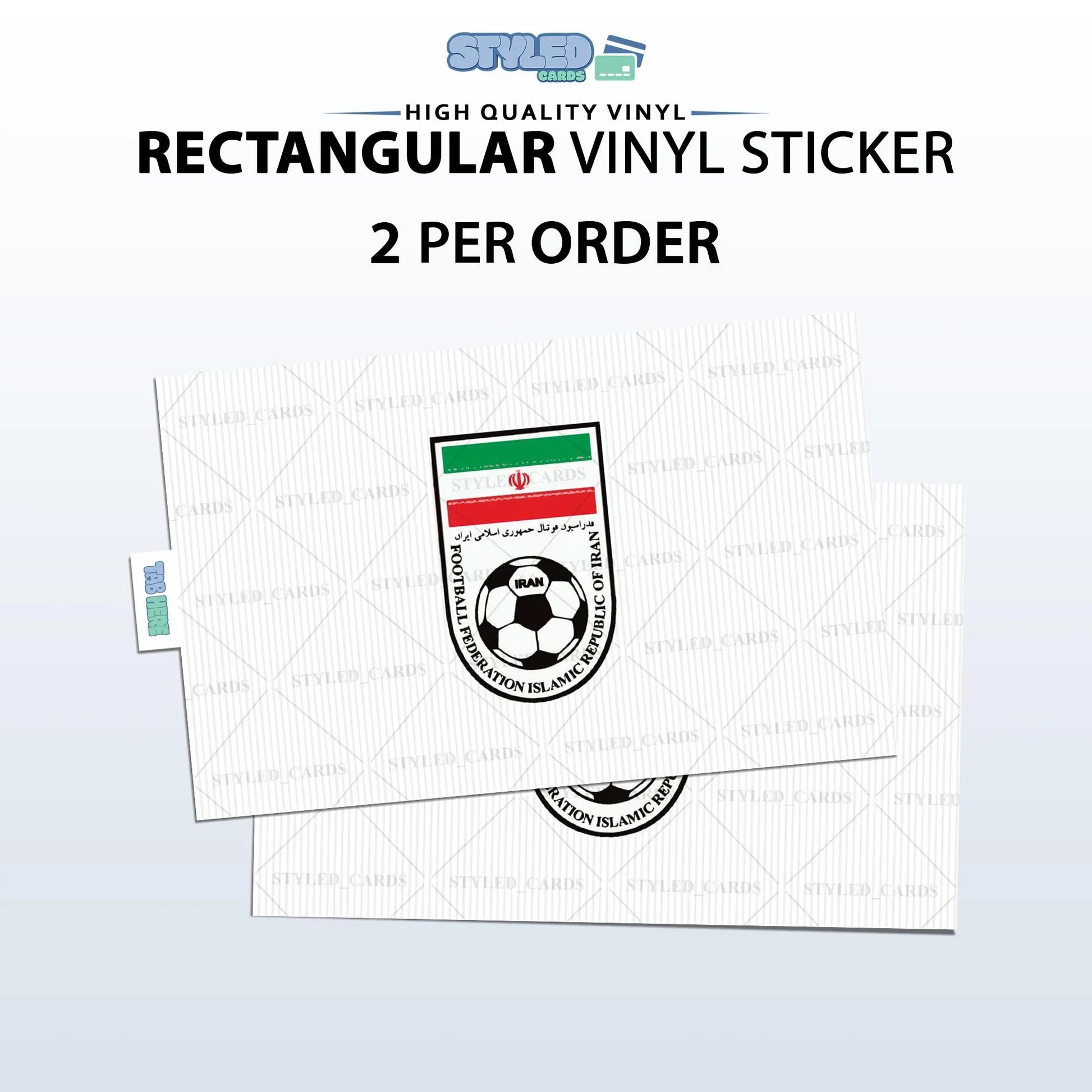 Soccer World Cup Rectangular Embossed Stickers Made with High Quality Vinyl