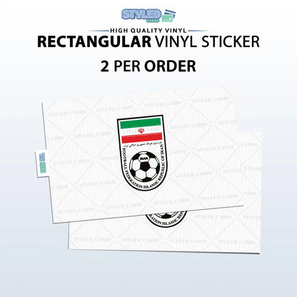 Soccer World Cup Rectangular Embossed Stickers Made with High Quality Vinyl