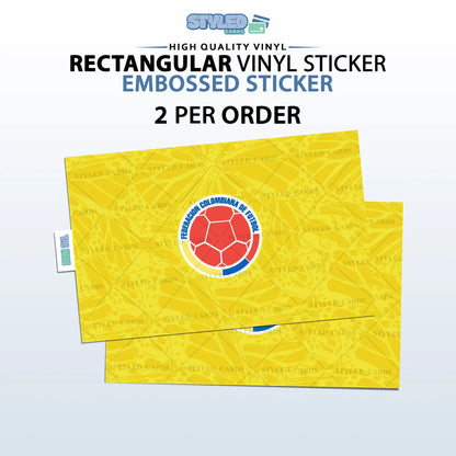 Soccer World Cup Rectangular Embossed Stickers Made with High Quality Vinyl
