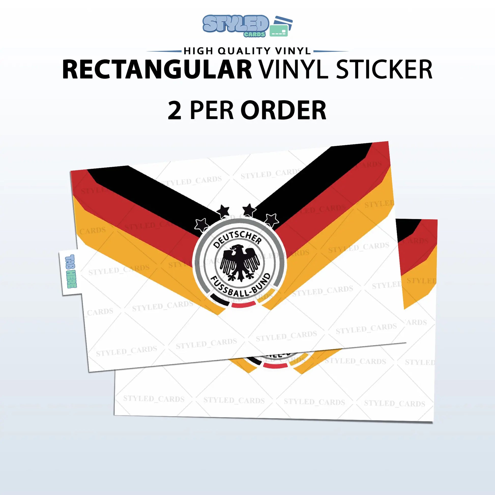 Soccer World Cup Rectangular Embossed Stickers Made with High Quality Vinyl