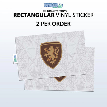 Soccer World Cup Rectangular Embossed Stickers Made with High Quality Vinyl