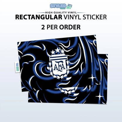 Soccer World Cup Rectangular Embossed Stickers Made with High Quality Vinyl
