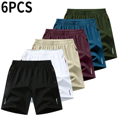 Men’S Athletic Shorts Set,Beach Vacationoutfit Multi-Pack Available in Various Colors Including Gray and Black, Featuring Zippered Pockets That Combine Comfort and Style.,Summerwins
