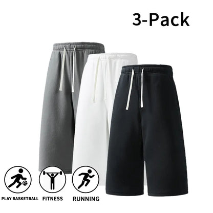 3-Pack Men’S Athletic Sweat Shorts – Elastic Drawstring Shorts for Basketball, Fitness & Running,Summer Vibe