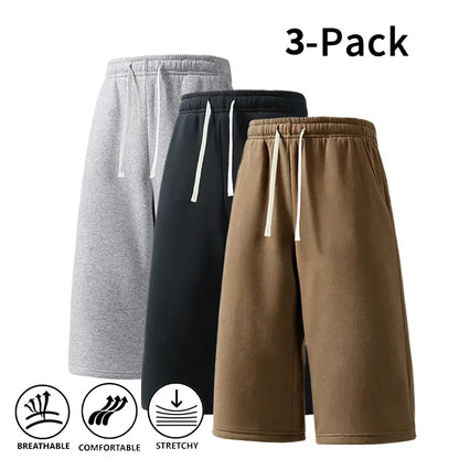 3-Pack Men’S Athletic Sweat Shorts – Elastic Drawstring Shorts for Basketball, Fitness & Running,Summer Vibe