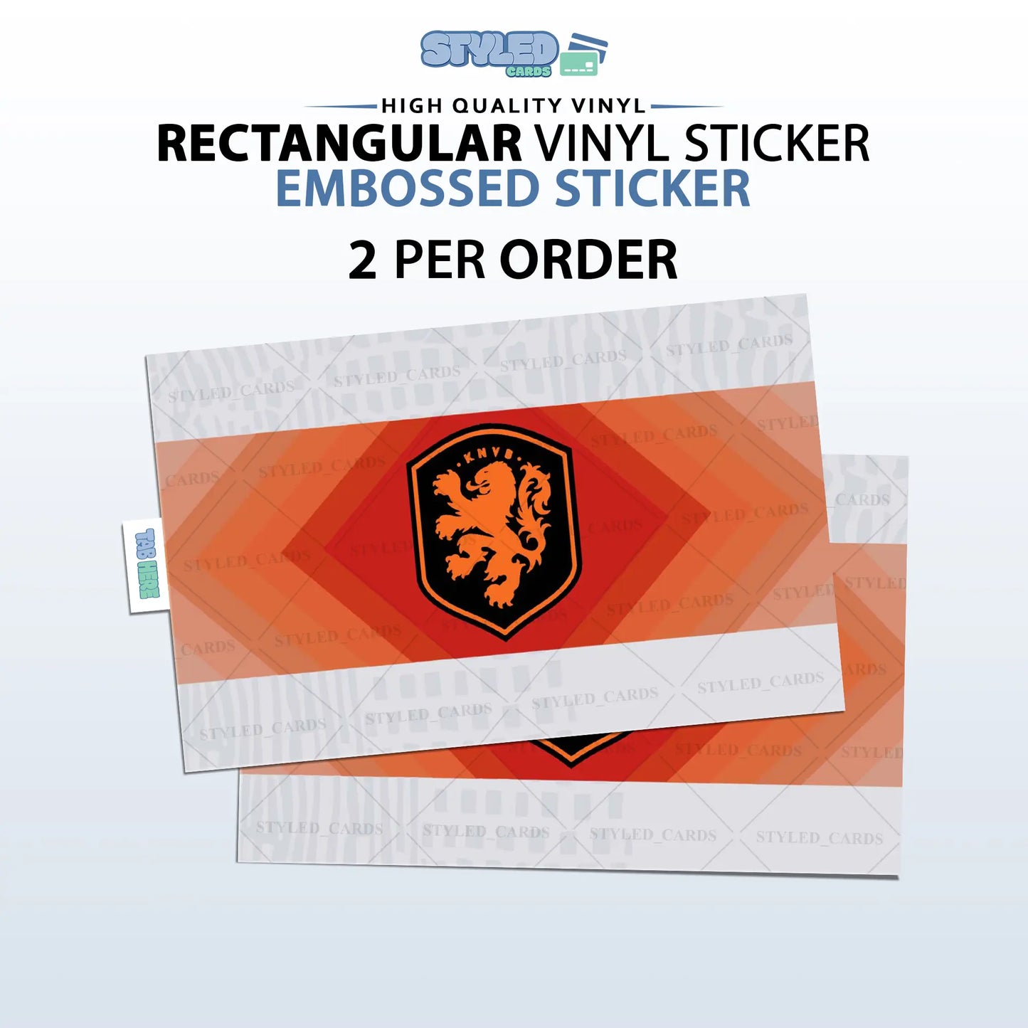 Soccer World Cup Rectangular Embossed Stickers Made with High Quality Vinyl