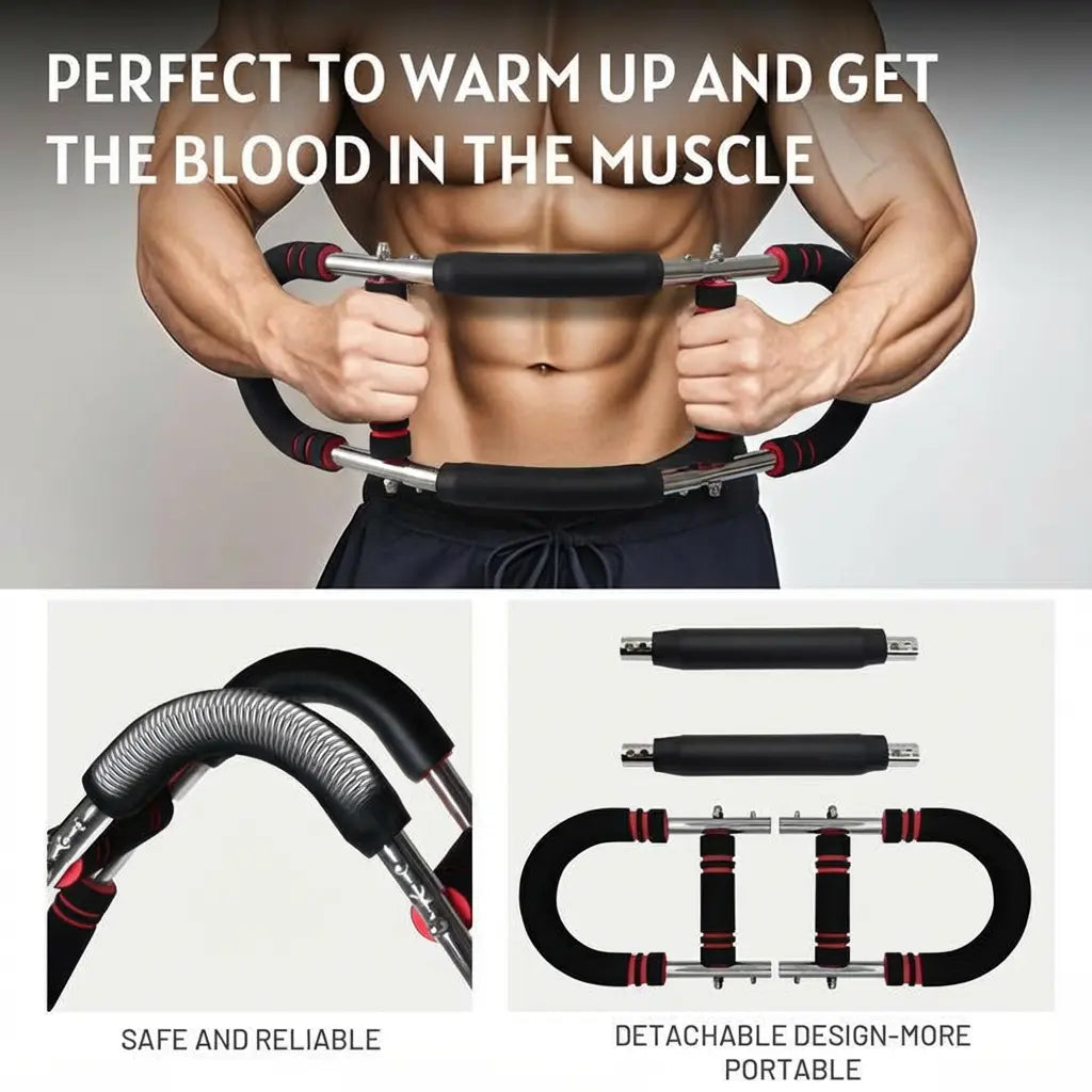 Twister Arm Trainer Adjustable Strength Bar for Chest & Arm Workout Portable Home Gym Equipment for Men Ideal for Upper Body Fitness