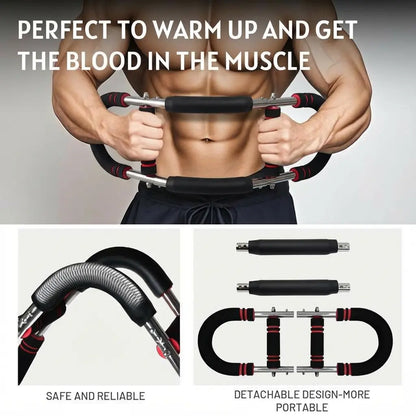 Twister Arm Trainer Adjustable Strength Bar for Chest & Arm Workout Portable Home Gym Equipment for Men Ideal for Upper Body Fitness