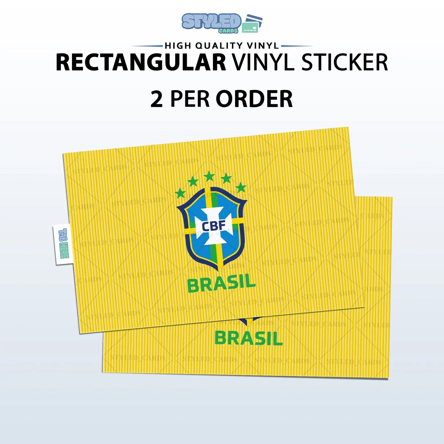 Soccer World Cup Rectangular Embossed Stickers Made with High Quality Vinyl